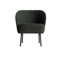 Home - mini fauteuil, zwart leer, hxbxd 69x57x70cm